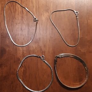 4 sterling silver bracelets
